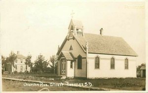 SD, Farmers, South Dakota, Church, RPPC