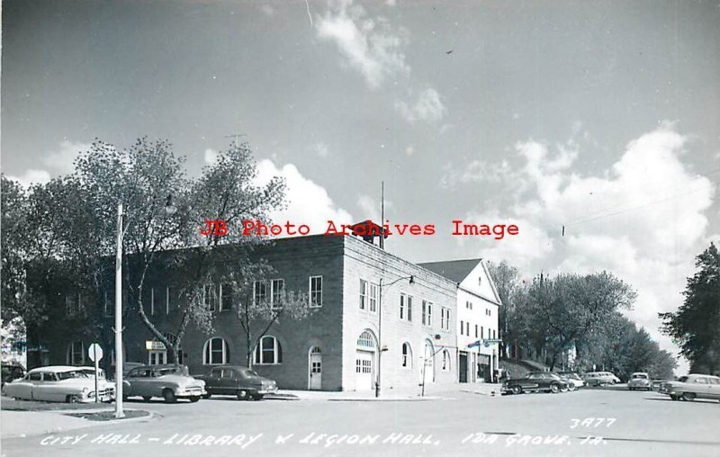 IA, Ida Grove, Iowa, RPPC, City Hall, Library & Legion Hall, Cook Photo No 3A77