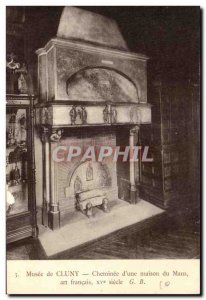 Old Postcard Musee Cluny Fireplace d & # 39A french art house Le Mans