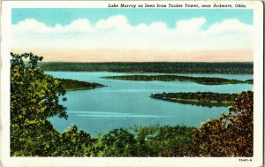 Lake Murray from Tucker Tower Ardmore OK Vintage Linen Postcard L32