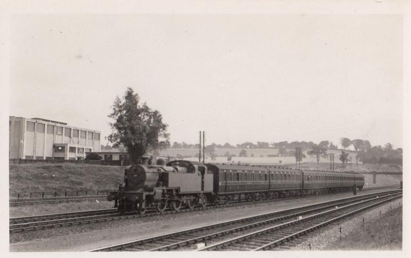 Class 2-6-2-T Train Leaves Elstree & Borehamwood Railway Station Old Real Pho...