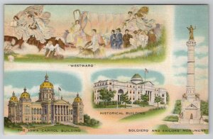 Iowa Affords the Best Westward Historical Bldgs Monuments Postcard D29