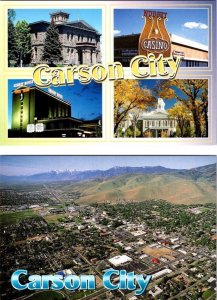 2~4X6 Postcards CARSON CITY, NV Nevada  ORMSBY HOUSE~NUGGET CASINO & AERIAL VIEW