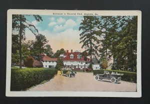 Mint Vintage 1920s Augusta Georgia Country Club Entrance Vintage Cars Postcard