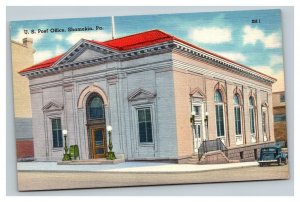 Vintage 1940's Postcard Antique Auto US Post Office Shamokin Pennsylvania