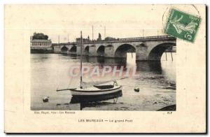 Old Postcard Les Mureaux The Great Bridge Boat