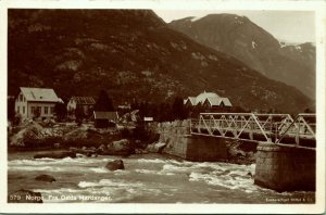 RPPC Bridge from Odda Hardanger Norway Real Photo Postcard