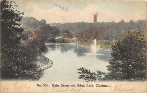 Cincinnati Ohio 1907 Postcard Main Reservoir Eden park by Kraemer Art