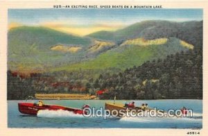 Exciting Race, Speed Boats Mountain Lake Ship Unused 