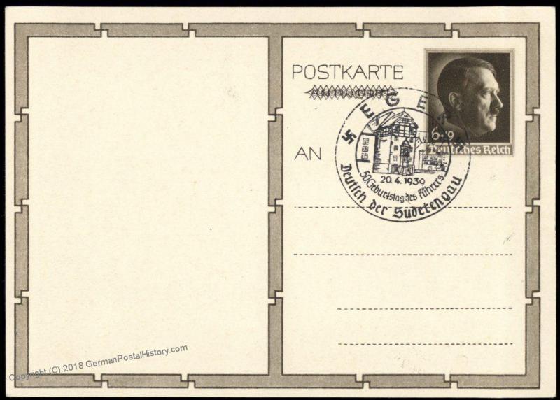 3rd Reich Germany Hitler GS Eger Sudetenland Czech Annexation Cover 82489