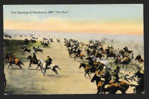 Opening of Oklahoma 1889 'The Run' Men on Horseback Unused c1910s