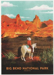 Big Bend National Park Rodeo Rider Rio Grande Mountains Texas USA Postcard