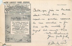 Farmer & Stock Breeder - Largest farm journal advertising postcard London 1925
