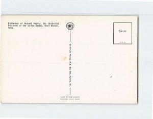 Postcard Birthplace of Herbert Hoover, West Branch, Iowa