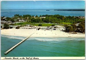 Postcard - Aerial View of Manatee Beach, on the Gulf of Mexico, Florida, USA