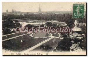 Old Postcard From Paris View Garden des Tuileries