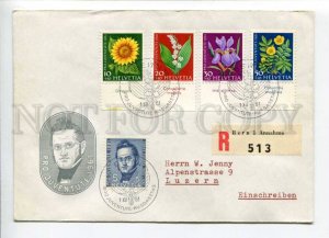 421021 Switzerland 1961 FDC Pro Juventute Flowers set stamps FDC registered Bern