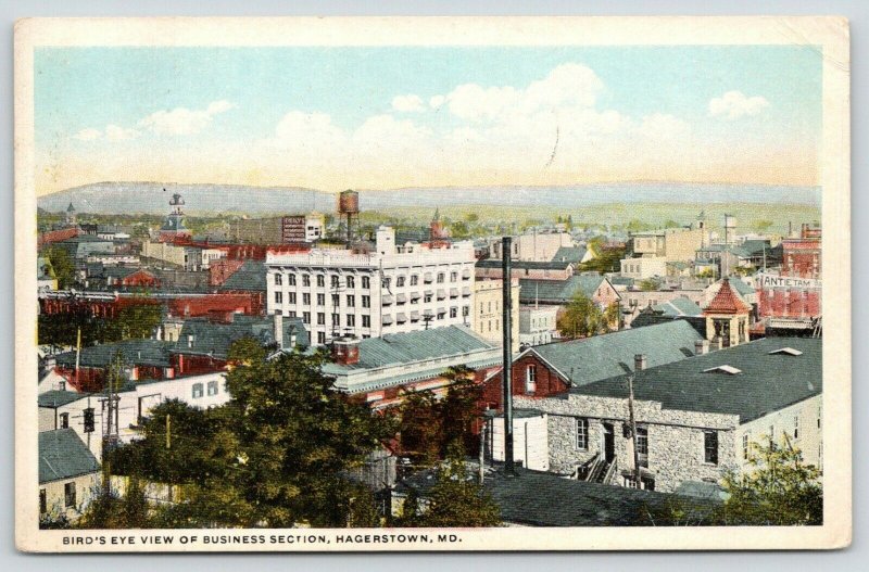 Hagerstown MD~Birdseye Business~Everlys Dry Goods Store~Water Tank~Antietam~1931 