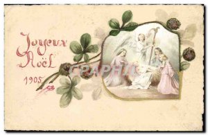 Old Postcard Fancy (drawing hand) Angels Fluers Christmas 1905