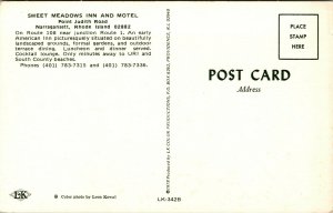 Vtg Sweet Meadows Inn & Motel Narragansett Rhode Island RI Unused Postcard