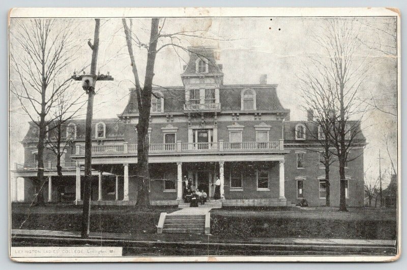 Lexington Missouri~Ladies College~Women on Porch~2nd Empire Architecture~1908