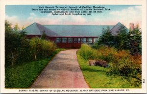 Postcard ME Bar Harbor - Acadia National Park  - Summit Tavern Cadillac Mountain