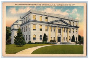 c1940's In The Land of Sky Haywood County Court House Waynesville NC Postcard