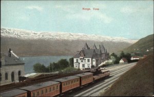 Norway Norge Voss - RR Train c1910 Postcard