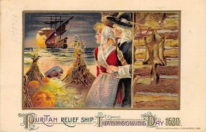 Puritan Relief Ship, Thanksgiving Day 1621 Postcard