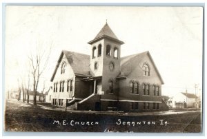 1907 View Of ME Church Scranton Iowa IA RPPC Photo Posted Antique Postcard