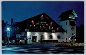 Bavarian Inn Frankenmuth Michigan, Night Scene, Vintage 1971 Chrome Postcard NOS