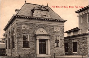 Postcard First National Bank in Elmer, New Jersey