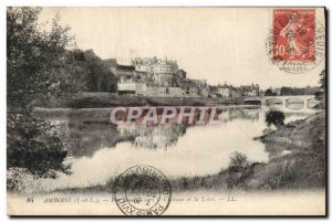 Old Postcard Vue Generale Amboise to the castle and the Loire