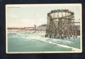 VENICE CALIFORNIA AMUSEMENT PARK SCENIC RAILWAY RAILROAD VINTAGE POSTCARD