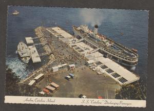 Postcard S.S. Catalina Boat Ship Discharging Passengers, Avalon, California