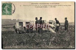 Postcard Old Army Maneuvers d & # 39automne Piece of shooting in 75mm