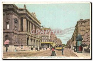 Marseille Old Postcard Cannebière and the Stock Exchange