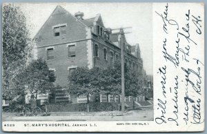 JAMAICA LONG ISLAND NY ST. MARY'S HOSPITAL 1906 ANTIQUE POSTCARD