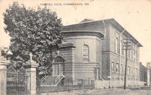 Cumberland Maryland birds eye view Carroll Club antique pc Y12016