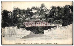 Old Postcard Nimes Fontaine's Garden Grand Staircase