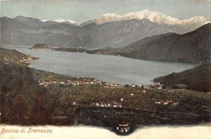 Tremezzo Italy panoramic aerial view town and lake antique pc BB1411
