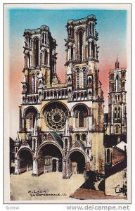 RP; Hand-colored, LAON, La Cathedrale, Aisne, France, 10-20s