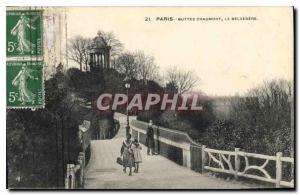 Postcard Old Paris Buttes Chaumont Belvedere