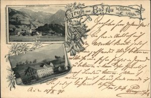 Gruss Aus Bad Au bei Fischen im Allgau Germany 1898 Used Postcard