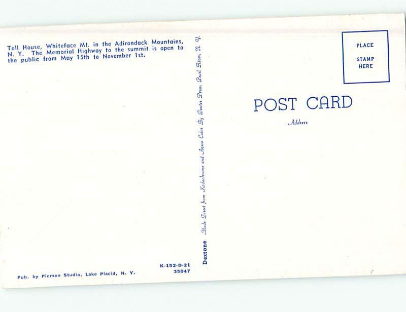 Unused 1950's TOLL HOUSE Adirondacks - Lake Placid New York NY r9588