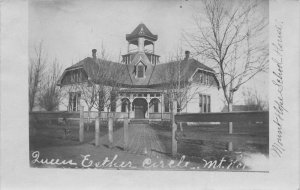 Mount Hope  Kansas School House Lucas Esther Cricle Real Photo Postcard AA69927