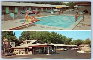 1960-70's NASHVILLE TENNESSEE KEY MOTEL SWIMMING POOL BATHING BEAUTY POSTCARD