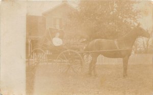 H94/ Groveport Columbus Ohio RPPC Postcard c1910 Horse Buggy  28