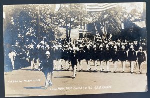 Mint USA Real Picture Postcard Civil War Columbia Post Chicago GAR Parade