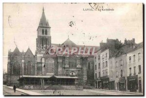 Old Postcard Laval cathedral